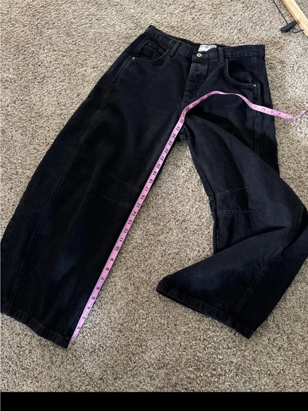 FREE PEOPLE WE THE FREE GOOD LUCK MID RISE BARREL JEAN - SOUNDWAVE 7503 
size 29 - Picture 12 of 12